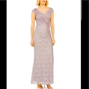 Women’s Formal Dress Size 14 JESSICA HOWARD Glitter Maxi Formal Sheath Taupe/Cha